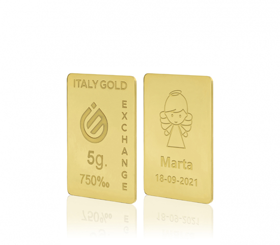 18 Karat Taufgeschenk Goldbarren aus 5 g IGE GOLD